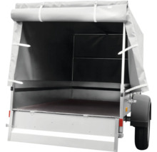 Aanhangwagen met zeil en huif, achteraanzicht