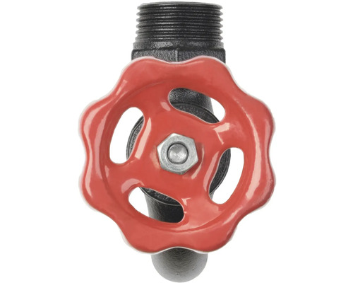 Kogelkraan met rood handwiel