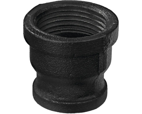 Zwarte smeedijzeren fitting mof met binnendraad