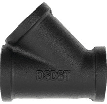 Zwart afvoerpijp fitting met drie openingen