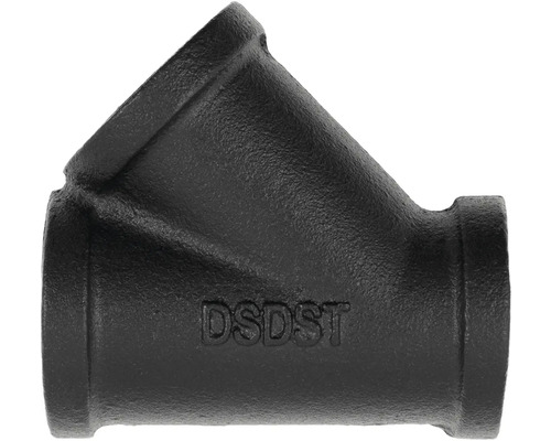 Zwart afvoerpijp fitting met drie openingen