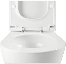 Keramisch toilet met open toiletdeksel