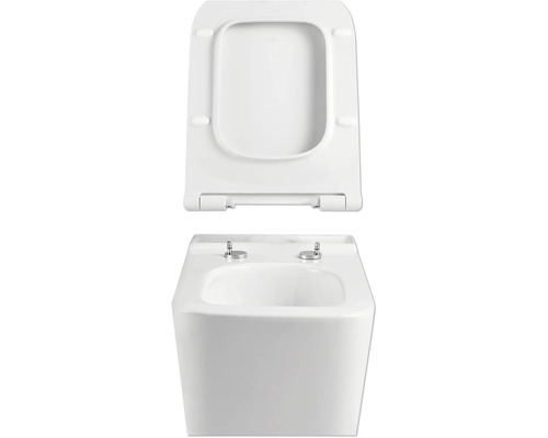 Witte wandcloset diepspoel met open toiletzitting