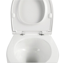 Wit toilet met open deksel voor de badkamer