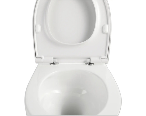 Wit toilet met open deksel voor de badkamer