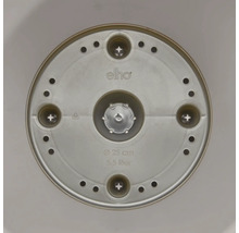 Onderkant van een ronde plantenbak met Elho logo, diameter 25 cm, inhoud 5,5 liter