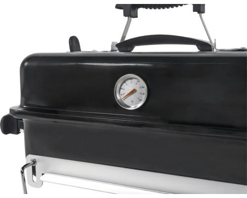 Draagbare houtskoolbarbecue met temperatuurweergave