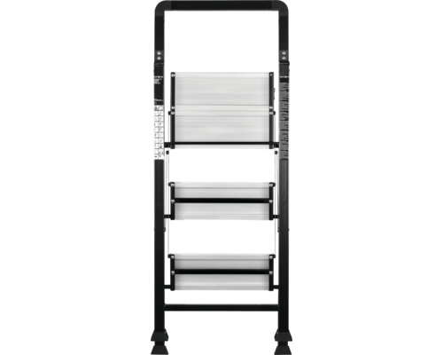 Aluminium trap met drie treden voor gebruik binnenshuis