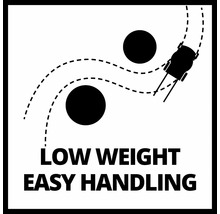 Symbool voor laag gewicht en eenvoudige bediening