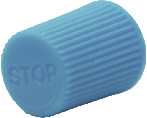 Kunststof dop met het woord 'STOP'.