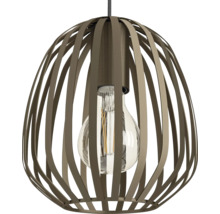 Hanglamp met metalen kooi en gloeilamp