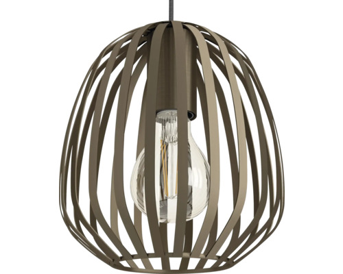 Hanglamp met metalen kooi en gloeilamp