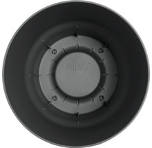 Binnenaanzicht van een ronde kunststof bloempot met Elho logo