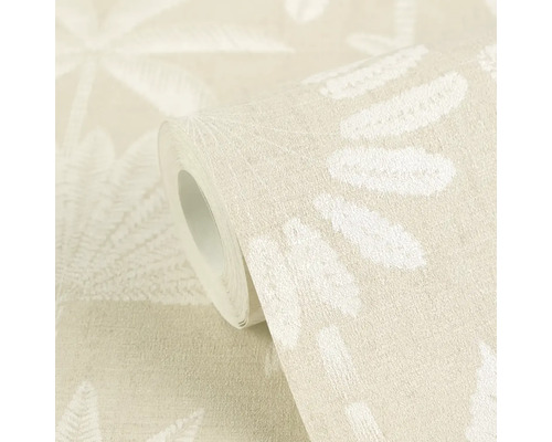 Rol behang met bladmotief