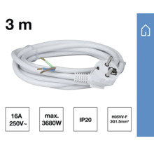 3 meter lang aansluitsnoer met stekker