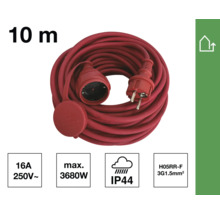 Verlengsnoer van 10 meter met geaarde stekker en contrastekker