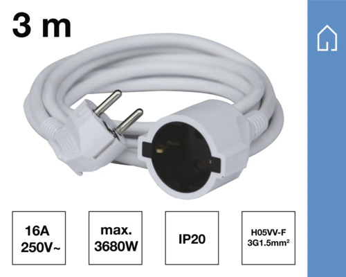 Verlengsnoer met een lengte van 3 meter