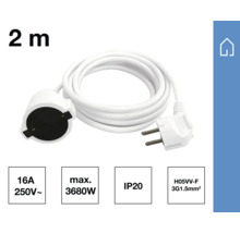 Twee meter lange toevoerleiding met stekker en koppeling