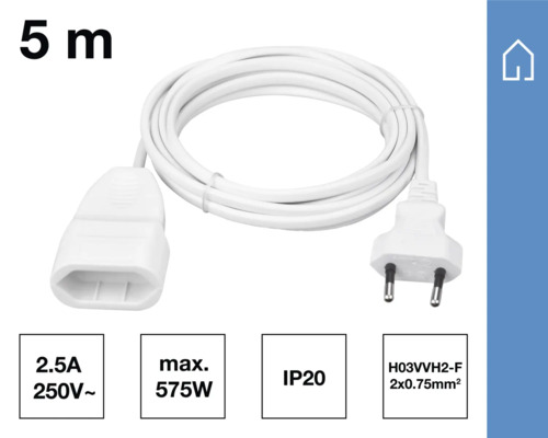 Verlengsnoer, 5 meter lang