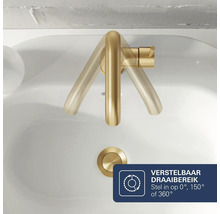 Verstelbaar draaibereik van een badkraan