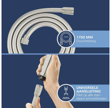 Doucheslang met een lengte van 1750 millimeter en universele aansluiting