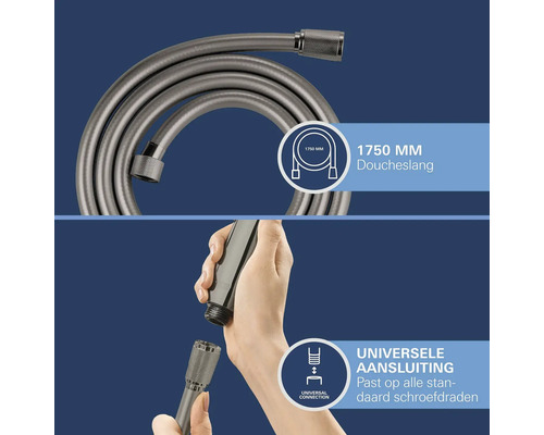 Doucheslang 1750 mm met universele aansluiting