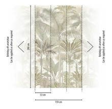 Fotobehang met tropische palmen, 159 bij 280 centimeter, oneindig herhaalbaar.