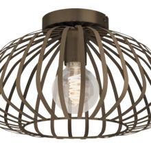 Plafondlamp met kooikap en gloeilamp