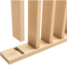 Houten constructie met rechthoekige uitsparingen