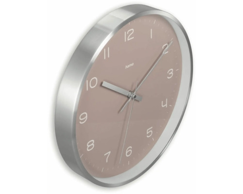 Hama wandklok met wijzerplaat en zilverkleurige lijst