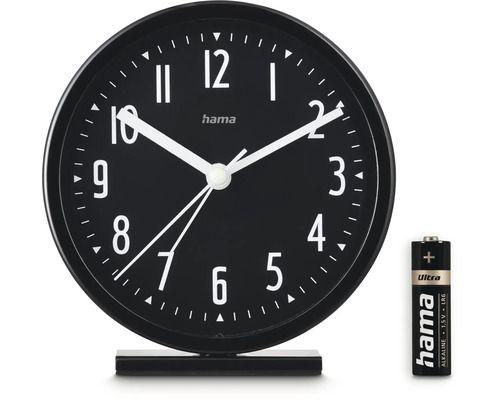 Zwarte wekker met batterij