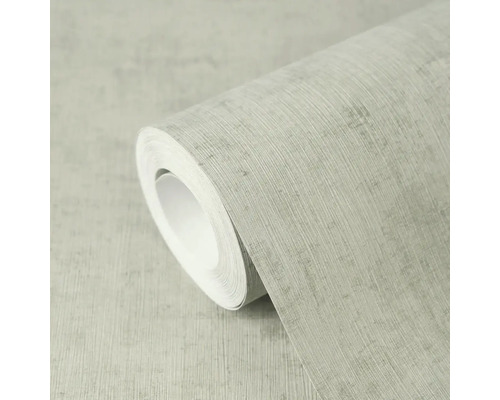 Rol gestructureerd behang met linnenlook en een fijn verticaal patroon.