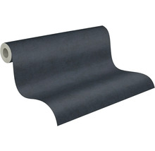 Antracietkleurig vliesbehang met fijne textuur op een rol.