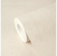 Rol behang met een fijne linnenstructuur en een verticaal strepenpatroon.