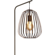 Vloerlamp met draadgaaskap en gloeilamp