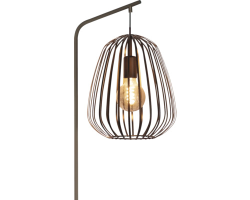 Vloerlamp met draadgaaskap en gloeilamp