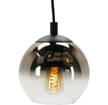 Hanglamp met ronde glazen kap en gloeilamp