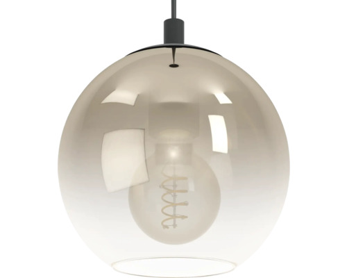 Hanglamp met glazen bol en decoratieve gloeilamp