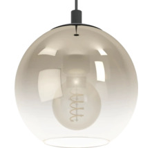 Hanglamp met transparante glazen kap en gloeilamp