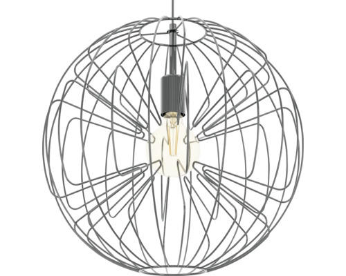 Hanglamp met metalen draadlampenkap en lamp