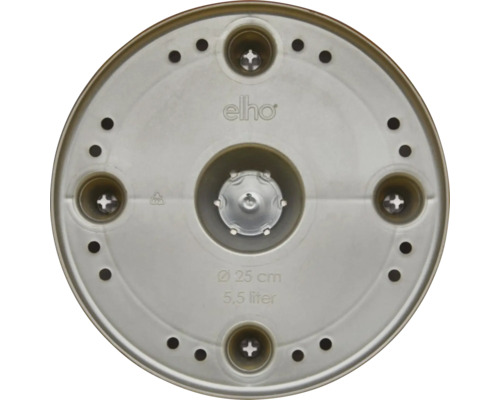 Elho onderzetter met een diameter van 25 centimeter en een volume van 5,5 liter