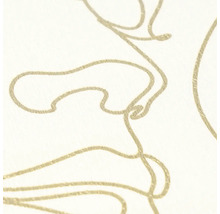 Vliesbehang met one-line-art patroon en gestructureerd oppervlak.