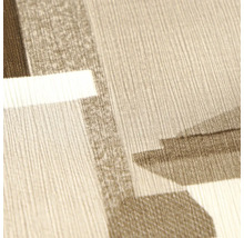 Vliesbehang met geometrisch patroon en gestructureerd oppervlak met fijne verticale lijnen.