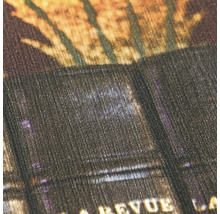 Detailopname van vliesbehang met een geribbelde oppervlaktestructuur en grafisch patroon.