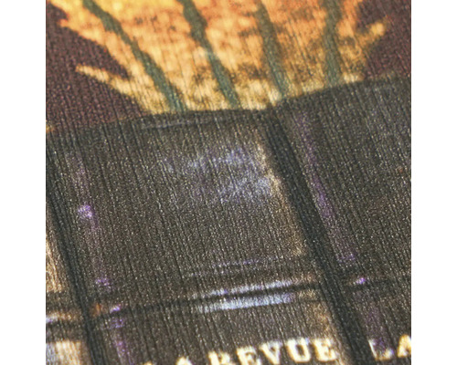 Detailopname van vliesbehang met een geribbelde oppervlaktestructuur en grafisch patroon.