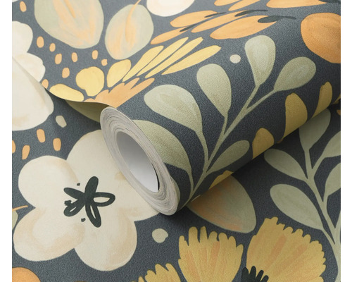 Rol behang met bloemmotief