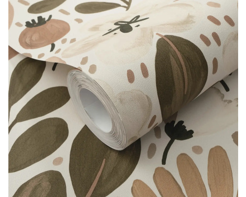 Rol behang met bloemmotief