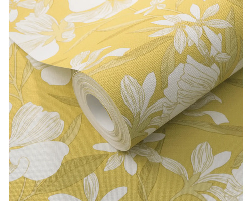 Rol vliesbehang met bloemmotief