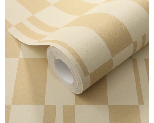 Rol behang met schaakbordpatroon