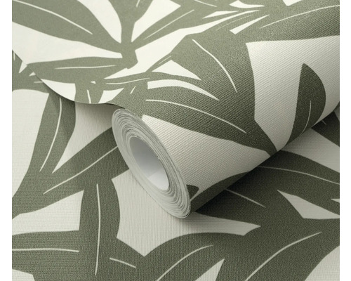 Rol behang met bladerprint